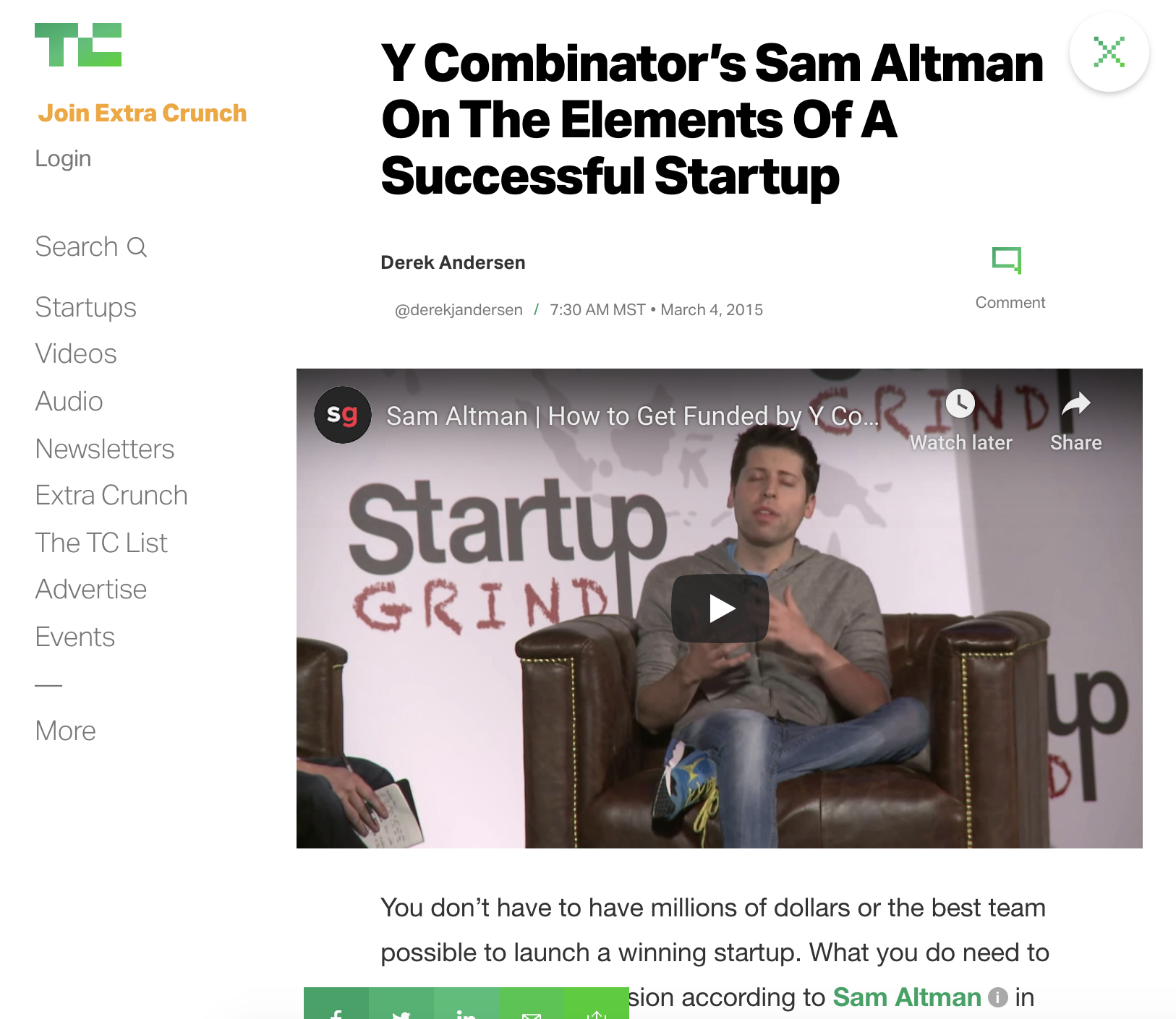 Featured on Techcrunch - Building Startups to Last