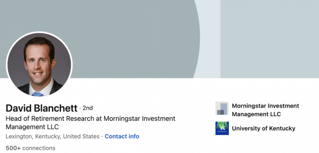 David Blanchett Morningstar Investment Management